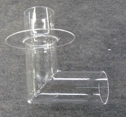 Quarzglas Kamin Rohr 105 mit Abdeckplatte.