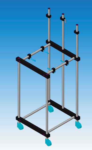 Rack for glas reactors with DN 300 Schott Tech flanges