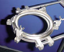 Flange clamps made of stainless steel with quick release clamps for Duran lab flanges
