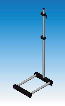 Table rack for small reaction systems made of anodized aluminium and stainless steel